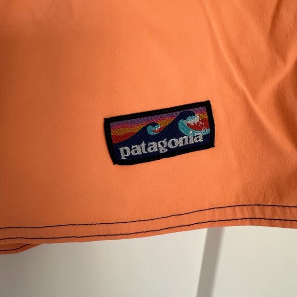 Patagonia Swim Shorts Men's Size 35 Hydropeak Boardshorts Orange - Picture 3 of 8